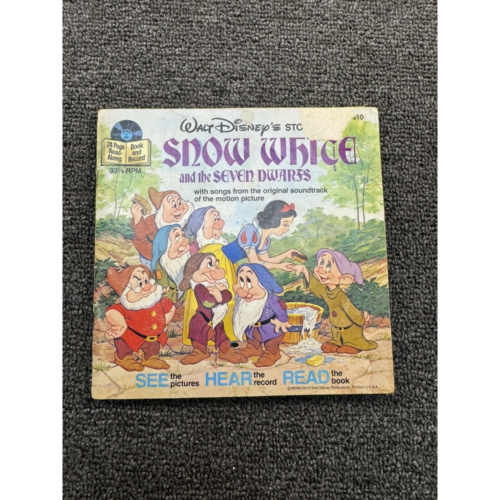 Snow White & The Seven Dwarfs 1977 Record Book See Hear Read 33 1/3 RPM untested